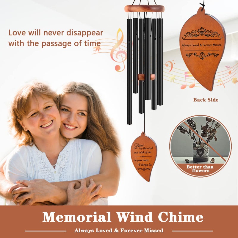 Soopau Memorial Sympathy Wind Chimes  Sympathy Gift Baskets in Memory of a Loved One Mother Father for Memorial/Bereavement/Condolence  30"" Wooden - Image 2
